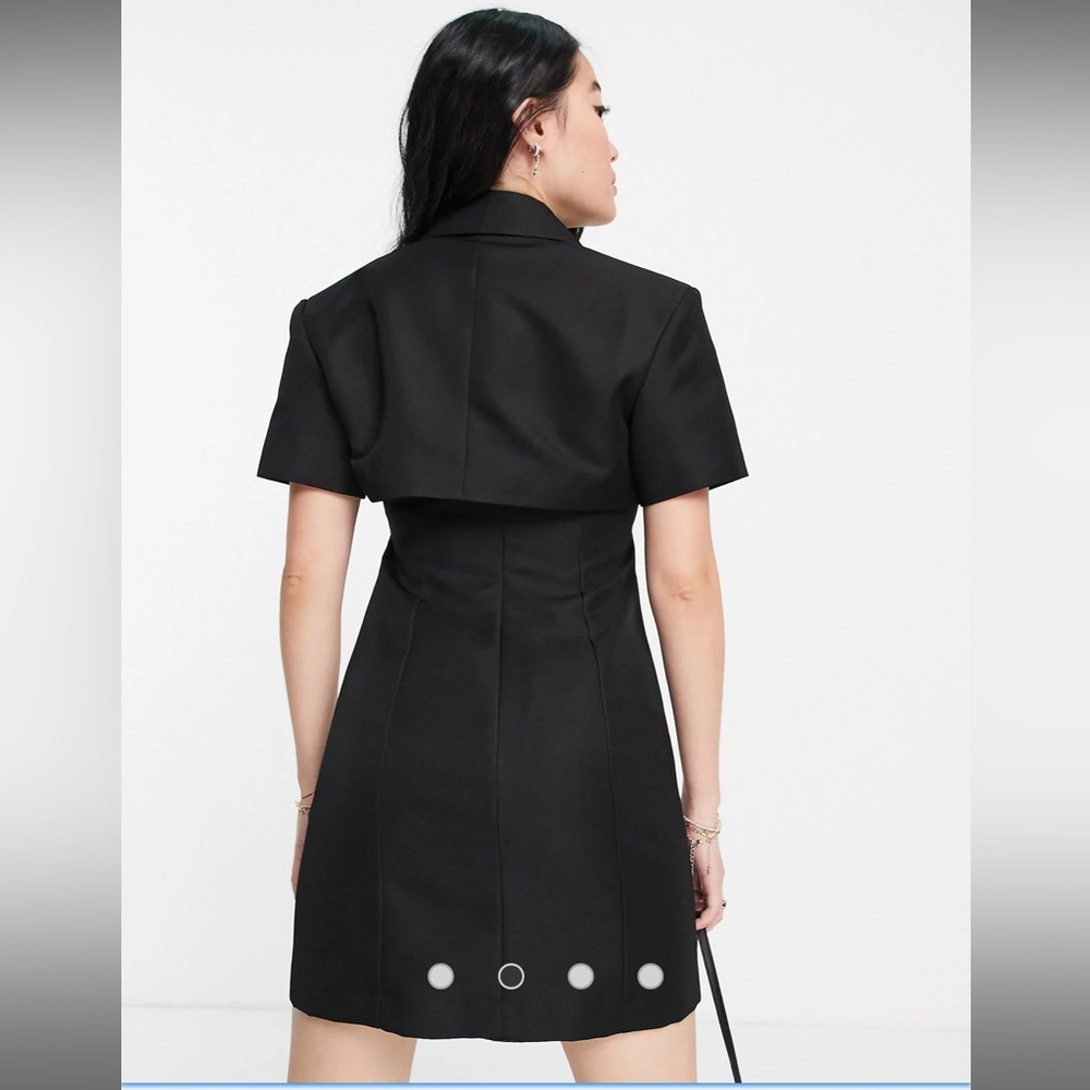 Topshop two-in-one Cutout Detail blazer mini dress in black - Picture 8 of 16
